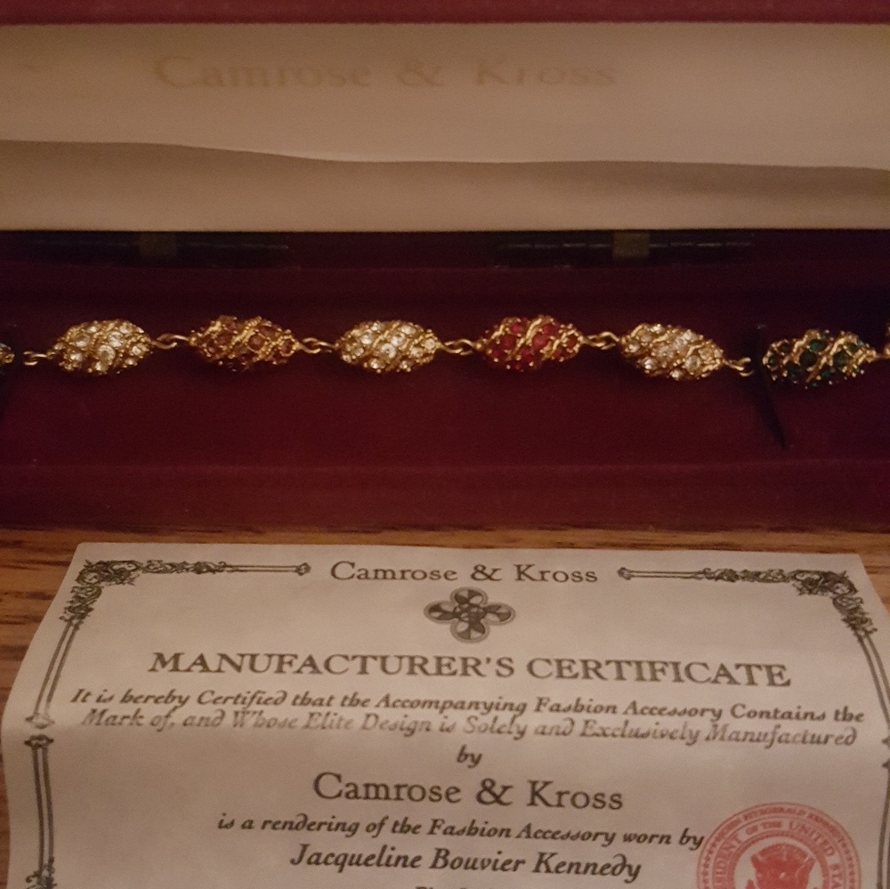 Camrose & Kross Jacqueline Kennedy bracelet new with certificate & jewelry box